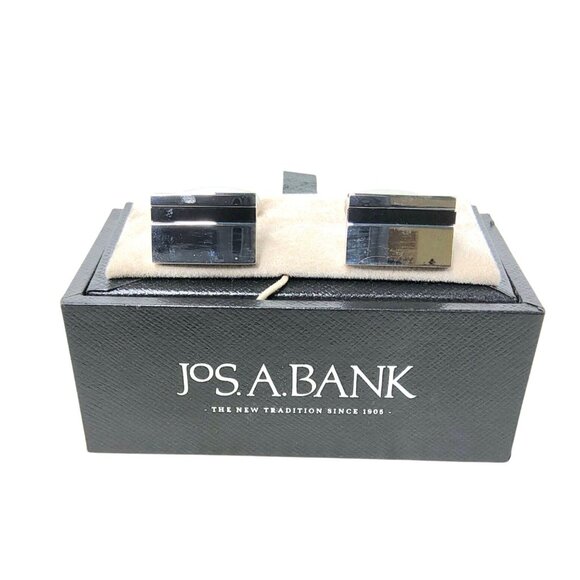 mens new vintage 1990s jos.a.banks #jo1488807 stainless steel stripe pattern cu - Picture 2 of 10
